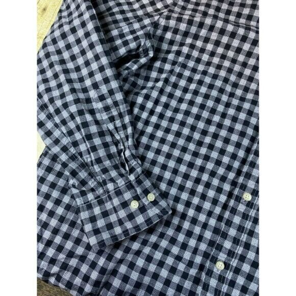 Men's 100% Cotton Gray Black Check Men's Size XXL Modern Fit Long Sleeve - Picture 9 of 11